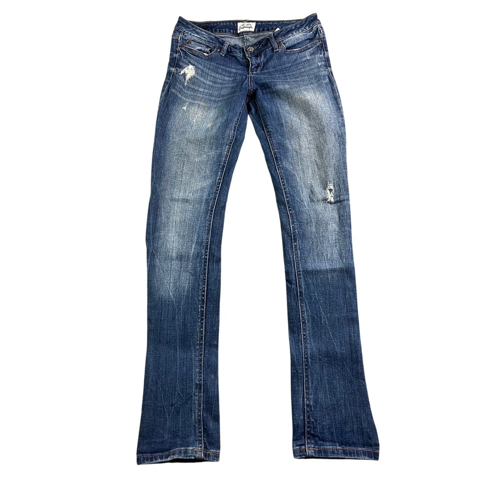 Aeropostale Womens Size 1 Reg 2 Skinny Bayla Skinny Jeans Medium Wash Distressed